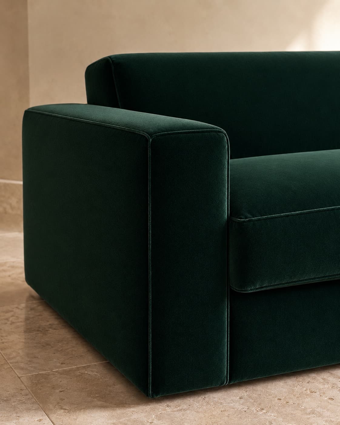 Sofá tapizado en 3500 Upholstery Velvet verde botella (ref. 3822)